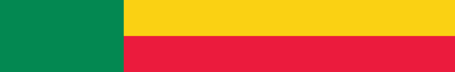 Naklejka premium Flag of Benin. Benin flag long banner digital vector illustration