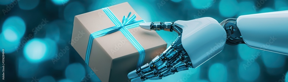 Poster advanced robotic arm for handling fragile packages in modern industrial environment