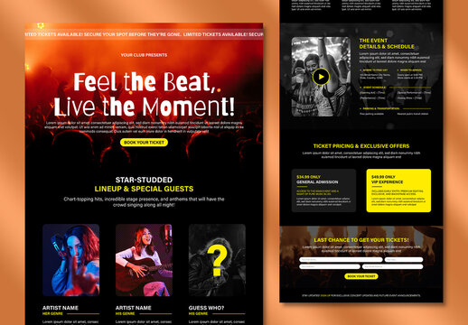 Dynamic Concert Email Newsletter Template Design