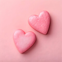 Fototapeta premium Valentine background with pink and red hearts
