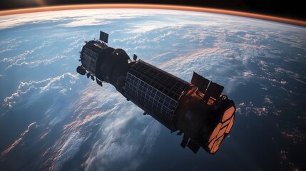 Obraz premium Satellite captures first image of an unknown celestial body from orbit above Earth