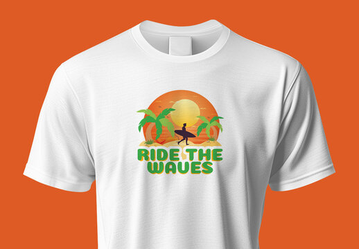 Ride The Waves Tshirt Design Layout For Men