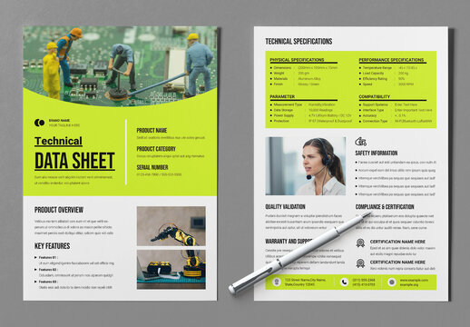 Technical Product Data Sheet Template Layout