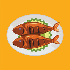 two grilled fish 