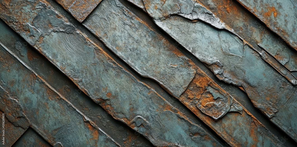 Poster the diagonal stripes on this grunge metal texture background create a visually striking pattern in a