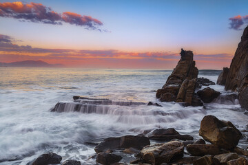 Sunset on Azkorri beach, Getxo, Bizkaia