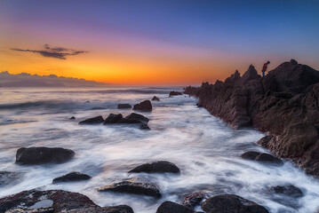 Obraz premium Sunset on Azkorri beach, Getxo, Bizkaia