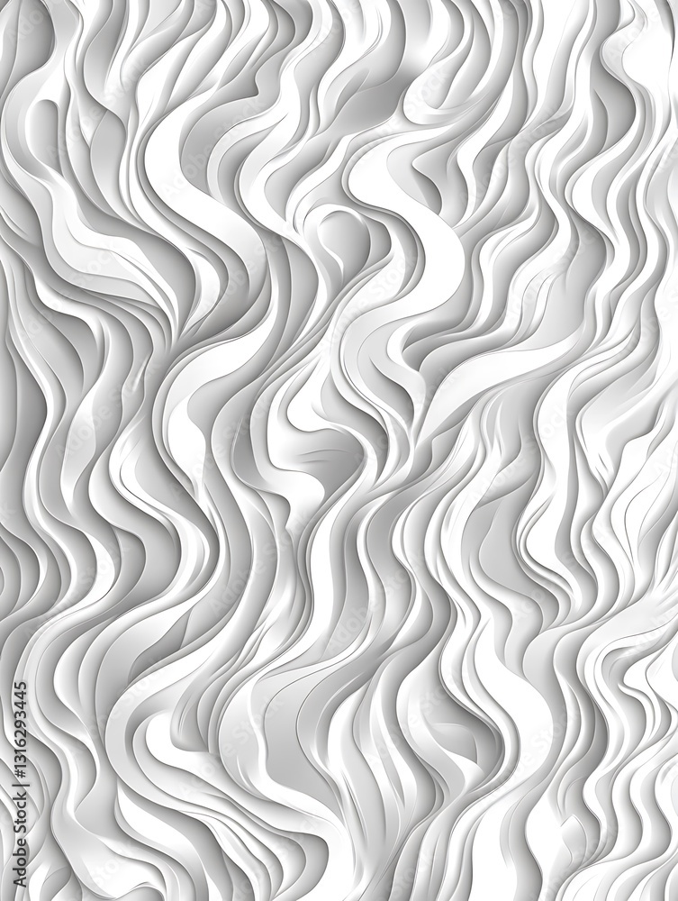 Poster monochrome wave surface, seamless volumetric pattern for background use
