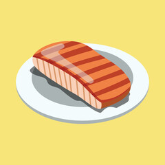 sliced tuna in the plate