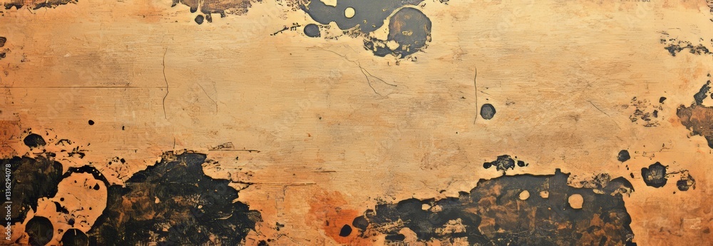 Poster grunge background with a wide expanse and stains that collectively form an abstract design of artist