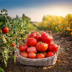 Fresh organic tomato farming agriculture countryside