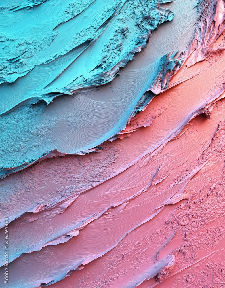 Poster blue and grey paint combine to create an abstract background with a dynamic textured effect