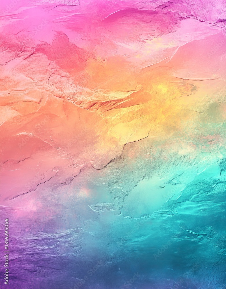Poster the combination of vibrant hues, textured brush strokes, and a colorful abstract background results 