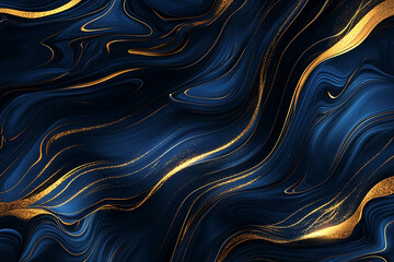 Obraz premium flowing liquid marble texture with deep blue