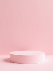Pastel Pink Cylinder And Stage On A Minimalist Background, Perfect For Showcasing Products In A Modern And Sleek Way.