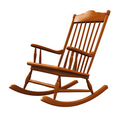 rocking chair cartoon isolated on white background full depth of field 