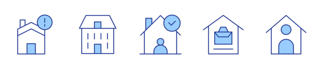 work from home, home, house, dog house, stay at home. Home Icon vector illustration. Line Duotone style. Editable stroke