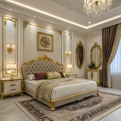 Luxurious bedroom design with elegant  design 