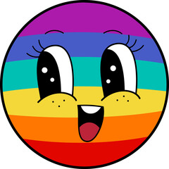 Pride Month Emoji Retro style.