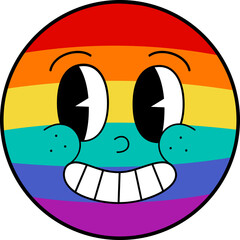 Pride Month Emoji Retro style.