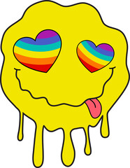 Pride Month Emoji Retro style.