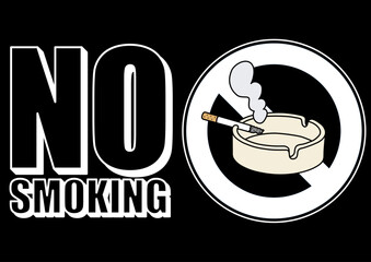 貼り紙看板イラストー禁煙No Smokingー