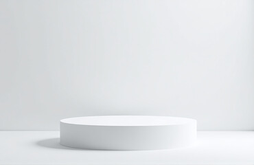 Modern Minimalist Podium For Displaying Awards Or Products On A Blank White Studio Backdrop With Sleek Design Lines.