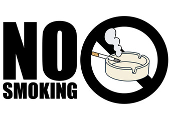 貼り紙看板イラストー禁煙No Smokingー