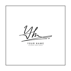 Fototapeta premium Handwritten Signature logo for Initial Letter YH - Vector Logo Template for Alphabet Y and H