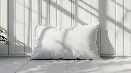 White Rectangular Pillow on White Wooden Floor