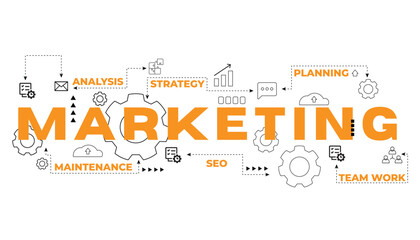 Digital marketing icon set. Containing seo, content, website, social media, sales and online advertising. Solid vector symbol collection.