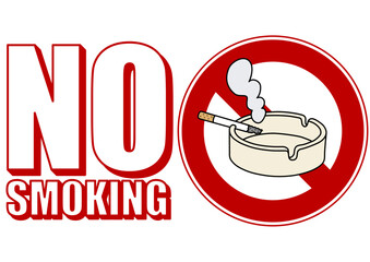 貼り紙看板イラストー禁煙No Smokingー
