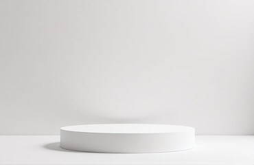 Minimalist 3d Vector Design Featuring A Simple Podium On An Empty Stage For Showcasing Products In A Corporate Setting.