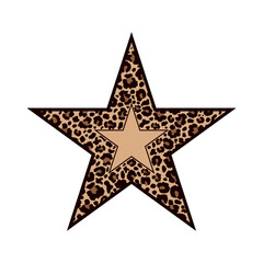 Obraz premium Leopard print star on a white background