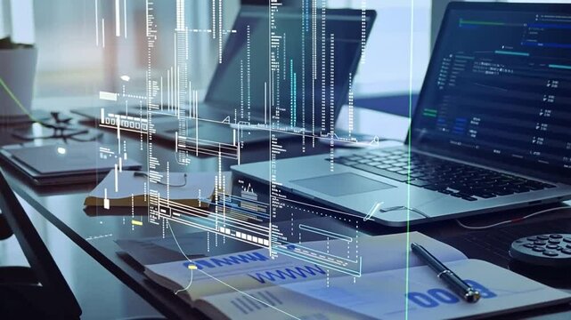 Digitales Finanznetzwerk mit modernen Daten