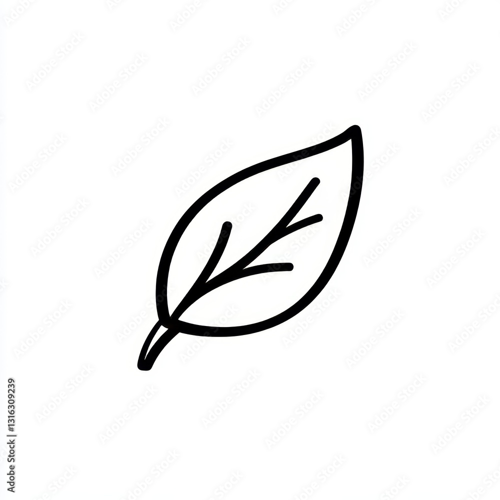 Poster visible veins on a simple leaf shape give it a minimalist and elegant appearance