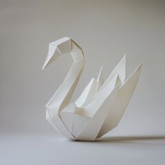 Origami swan, elegant form