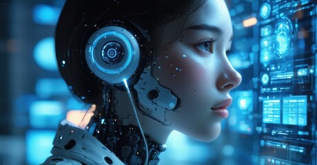 Personal ai assistant in sleek earpiece whispering reminders and schedules glowing interface hovering nearby ultimate productivity tool