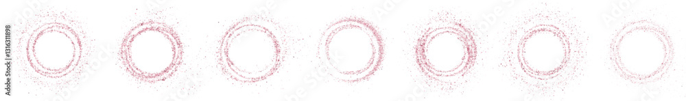 Poster red glistering swirl of sparkling particles with a twirling stardust trail and bright light effects.