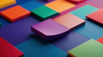 Colorful Geometric Mosaic Symbolizing Diversity and Unity in Harmony