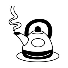 Hot electric kettle illustration in hand drawn style 
