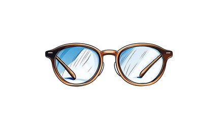 Fototapeta premium Round Eyeglasses: A Vibrant Hand-Drawn Illustration AI Generated