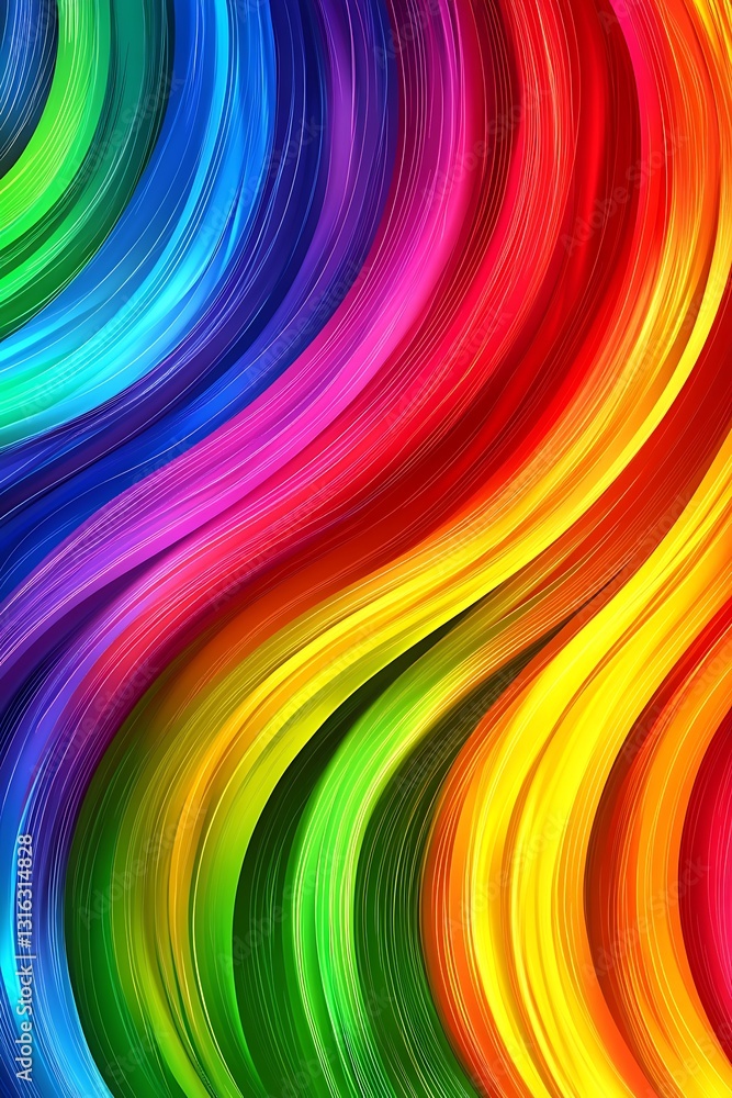 Poster vibrant color spectrum wave pattern flows with artistic precision