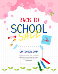 back to school. Back to school illustration design, event, discount, shopping, illustration design for children and students.