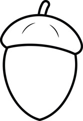 Simple Acorn Outline Vector - Autumn and Fall Season Icon
