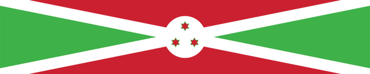 Flag of Burundi. Burundi long banner flag digital vector illustration