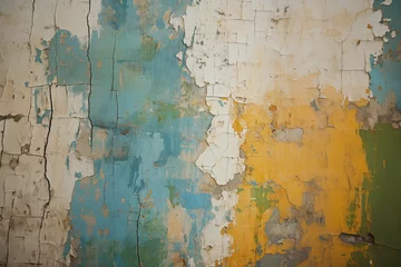 Plexiglas schilderij Verweerde muur green wall abstract texture art   © Chalit