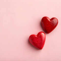 Obraz premium Valentine background with pink and red hearts