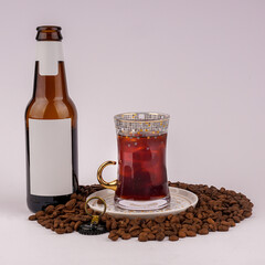 Coffee bottle with white background