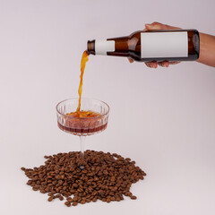 Coffee bottle with white background